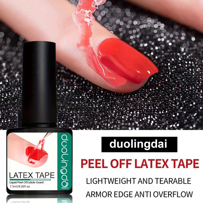 Peel Off Base Coat - น้ำยาป้องกันเล็บแบบลอกออกได้ 7.5 มล. - เทปป้องกันน้ำยาทาเล็บล้นสำหรับเจลและยาทาเล็บ แห้งเร็ว