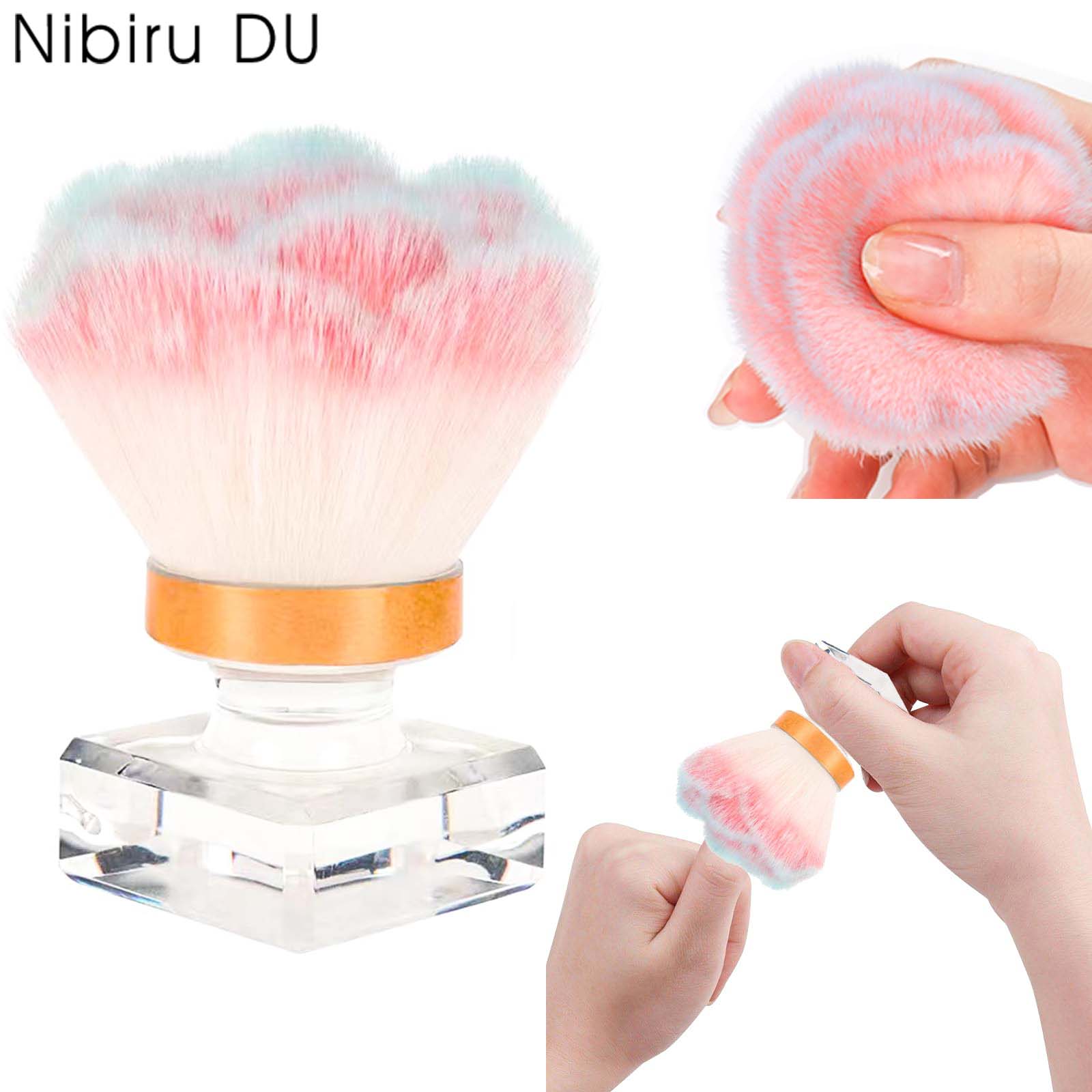 Nail Art For Men - แปรงแต่งเล็บรูปดอกกุหลาบ ขนแปรงนุ่ม ทำความสะอาด ป้องกันฝุ่น แปรงปัดแป้ง แปรงปัดแก้ม