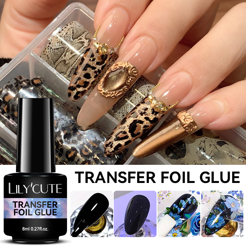 Nail Foil Transfer - กาวติดเล็บ LILYCUTE 8 มล. สำหรับทำเล็บลายดาว กาวติดเล็บกึ่งถาวร