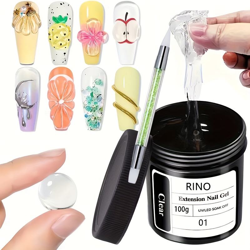 Nail Art Ombre - เจลต่อเล็บใส 100 กรัม ไม่เหนียวเหนอะหนะ พร้อมปากกาปั้นแต่งเล็บ 3