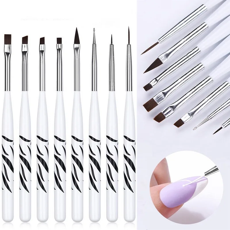 Nail Art Ombre - ชุดแปรงเพ้นท์เล็บ แปรงทำเล็บแบบไล่สี แปรงทาเจลยูวี สำหรับเพ้นท์ วาด แกะสลัก