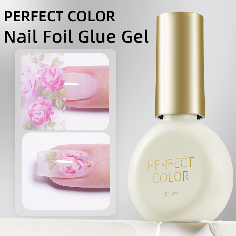 Nail Foil Transfer - PERPECT COLOR กาวเจลติดฟอยล์เล็บ 8ML เจลสำหรับติดฟอยล์ลายเล็บ สติ๊กเกอร์ติดเล็บ