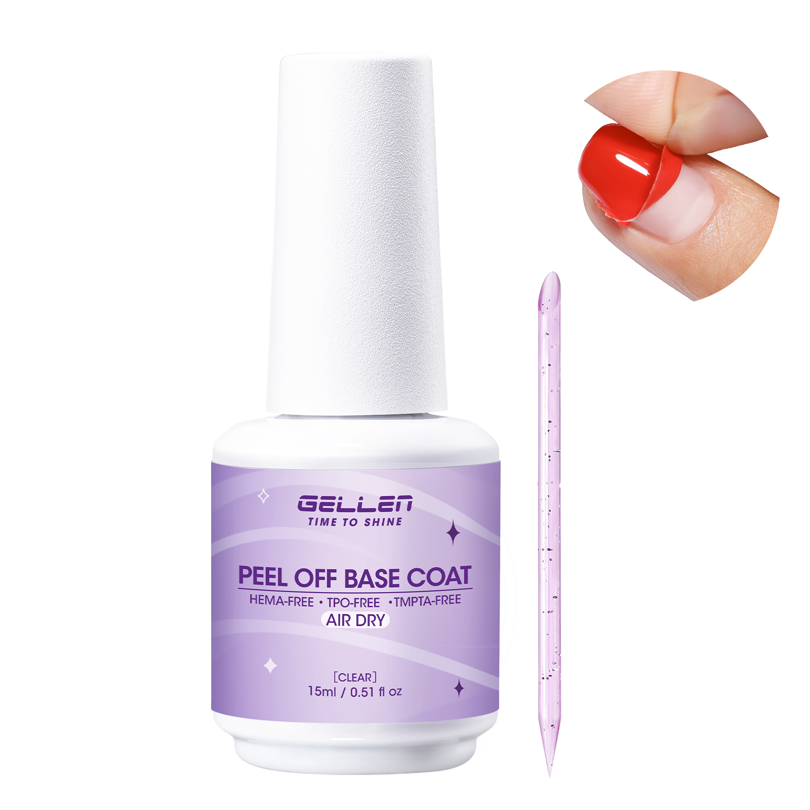Peel Off Base Coat - เจลเคลือบเล็บ GELLEN แบบลอกออกได้ แห้งเร็ว ไม่ต้องใช้เครื่องอบ สำหรับเล็บอ่อนแอ
