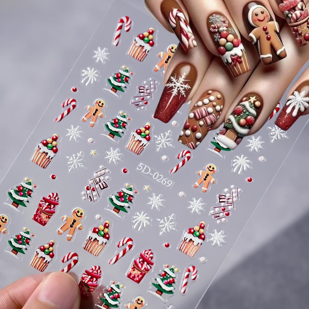 สติกเกอร์ติดเล็บลายคริสต์มาส 5 - Nail Art For Men บทวิจารณ์และราคา