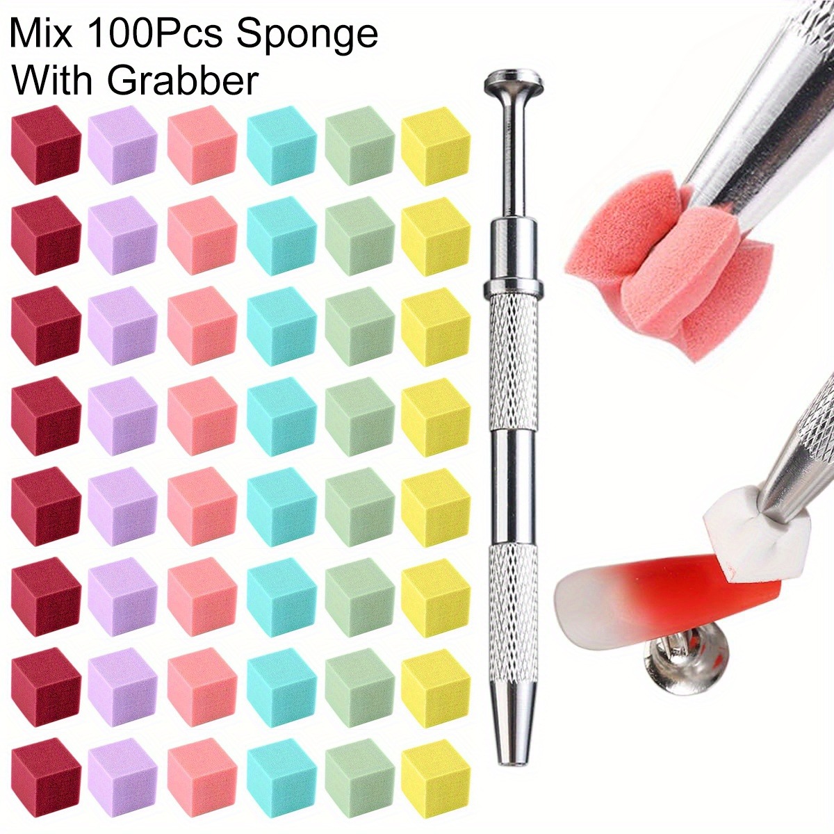 1/50/100Pcs สแควร์เล็บฟองน้ําช - Nail Art Sch บทวิจารณ์และราคา