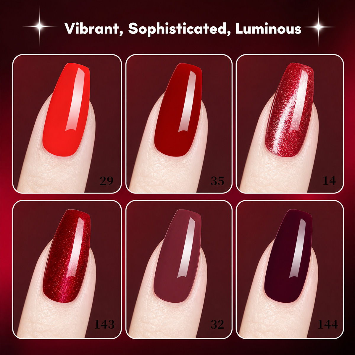 ชุดยาทาเล็บเจลสีแดงไวน์และแดงเ - Nail Art Red Wine Cat Eye บทวิจารณ์และราคา