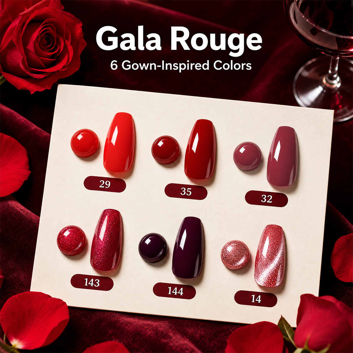 ชุดยาทาเล็บเจลสีแดงไวน์และแดงเ - Nail Art Red Wine Cat Eye บทวิจารณ์และราคา