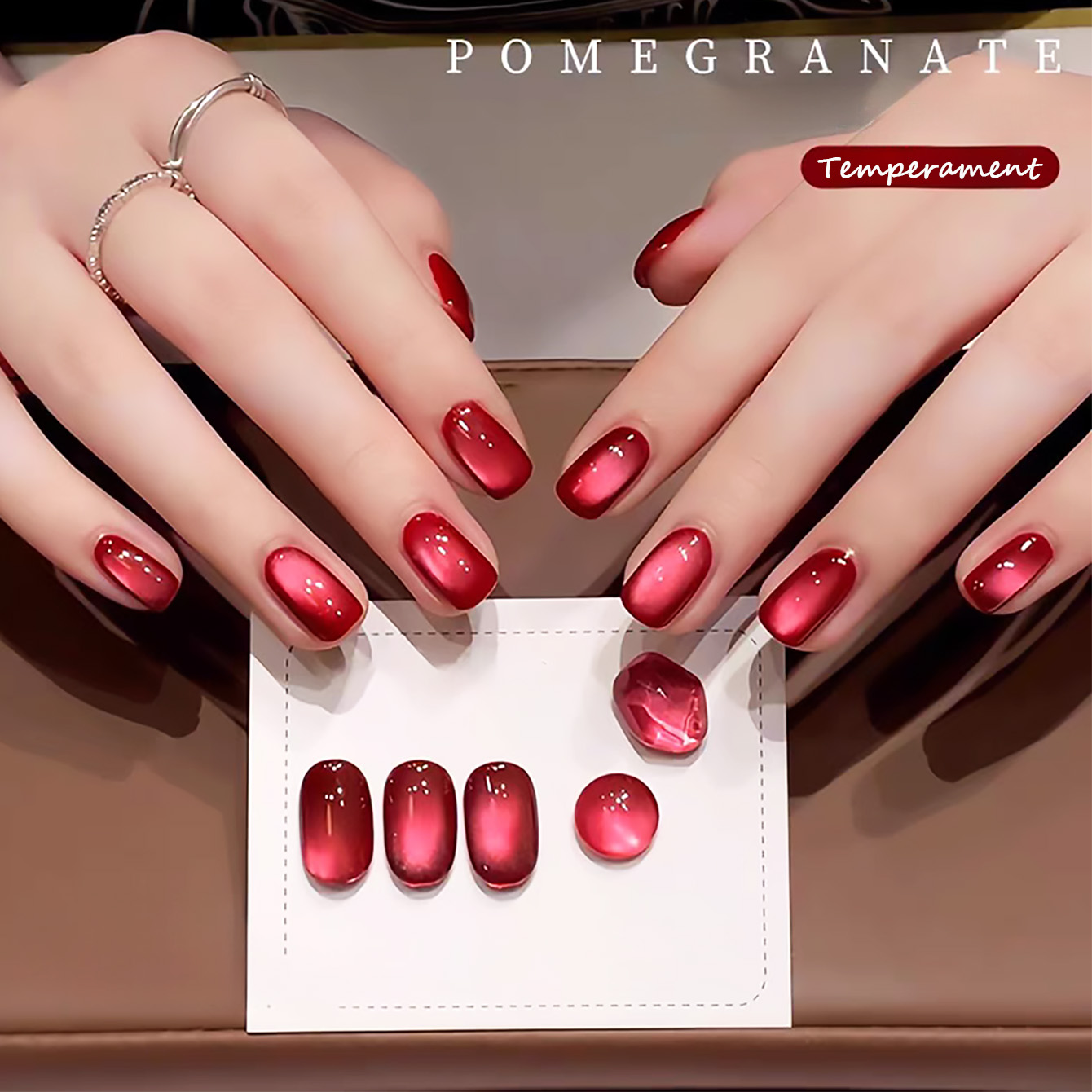 1 ชิ้น SHAKA ยาทาเล็บเจลสีแดงท - Nail Art Red Wine Cat Eye บทวิจารณ์และราคา