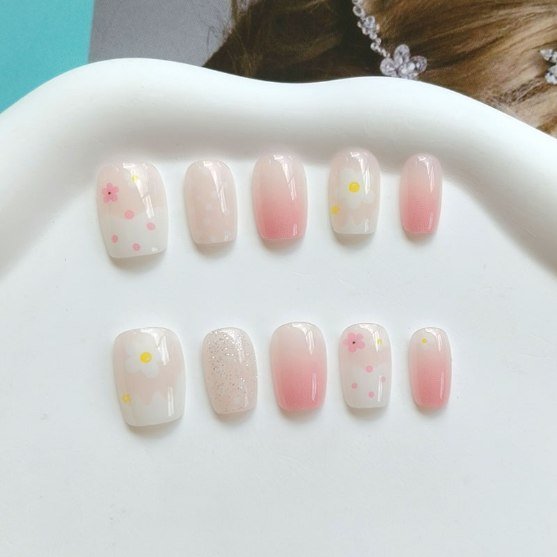 10 ชิ้น เล็บปลอมกดติดลายลูกกวา - Nail Art Ombre บทวิจารณ์และราคา